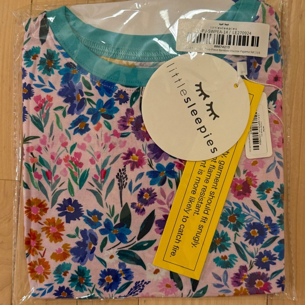 Little Sleepies Sweet Pea Floral Pajama 2 Piece 5/6Y